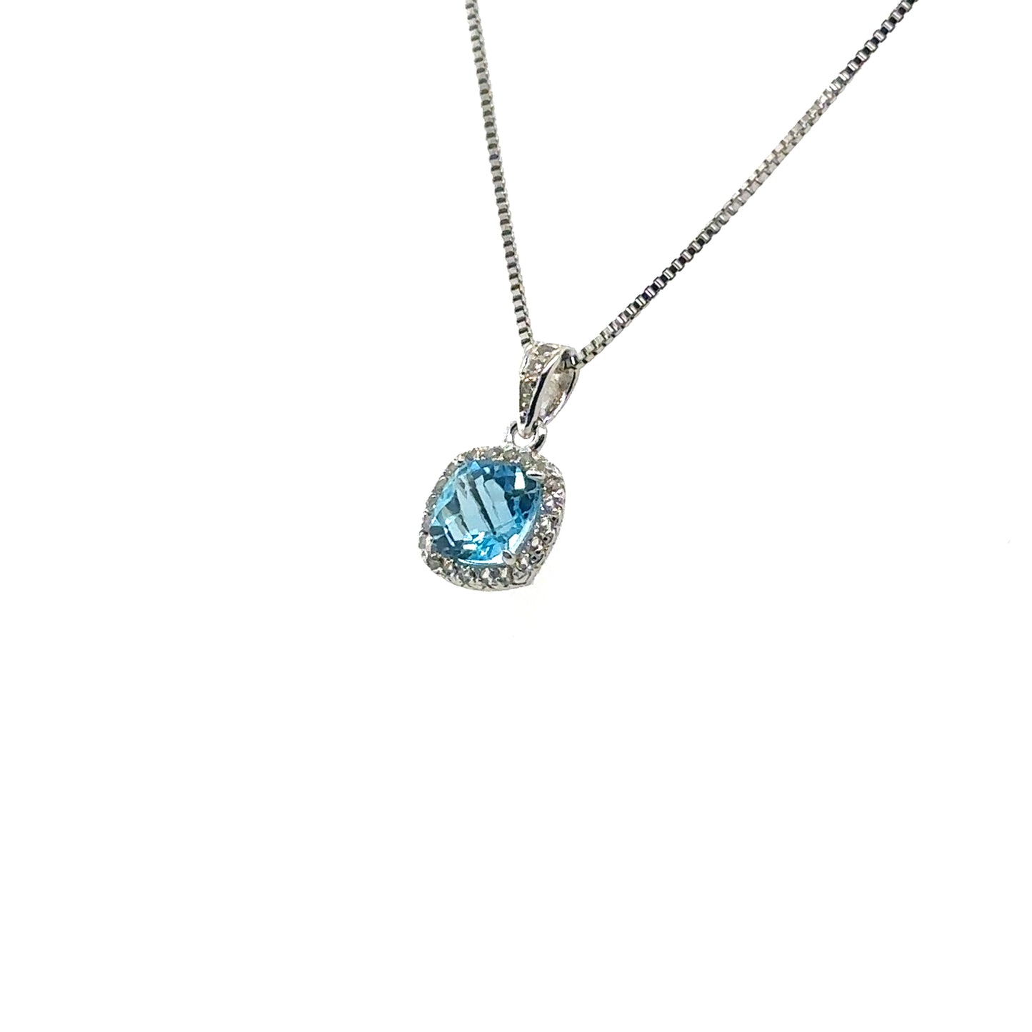 Sterling Silver Earring, Necklace, and Ring Set - March Aquamarine
