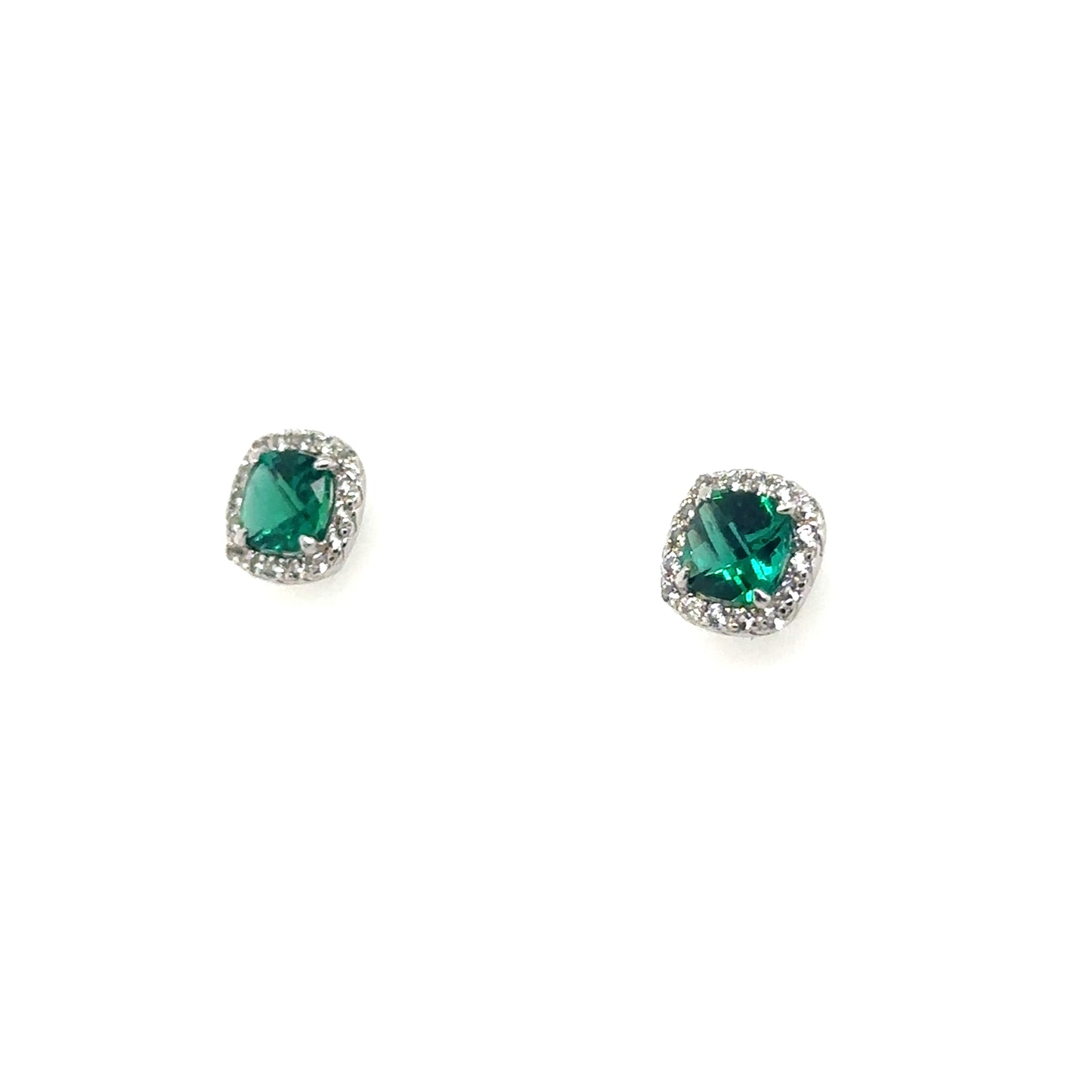 Sterling Silver Earring, Necklace, and Ring Set - May Emerald