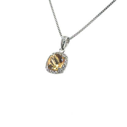Sterling Silver Earring, Necklace, and Ring Set - November Citrine