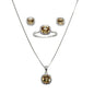 Sterling Silver Earring, Necklace, and Ring Set - November Citrine