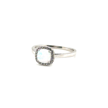 Sterling Silver Earring, Necklace, and Ring Set - October Opal