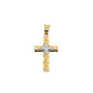 14k Yellow Gold Quilted Cross - General Design Jewelers