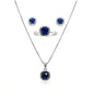 Sterling Silver Earring, Necklace, and Ring Set - September Sapphire